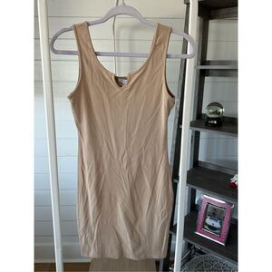 Jane Heavy Rib Mini Dress bodycon camel color‎ NWT sz medium